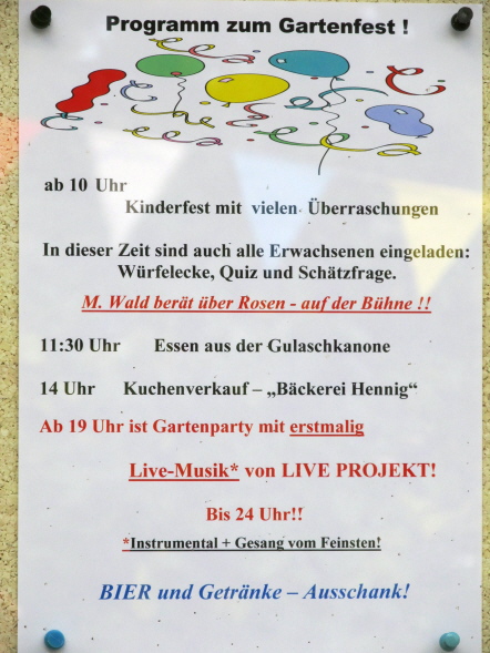 Livemusik zum Gartenfest